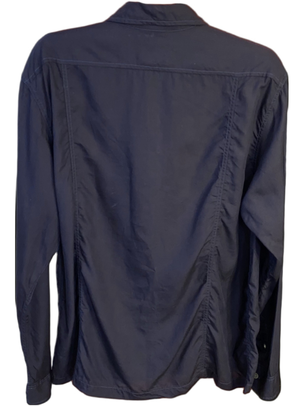 Corridor NYC Mens XL Lyocell Camp Collar Shirt Midnight Navy Button Up - Picture 2 of 9